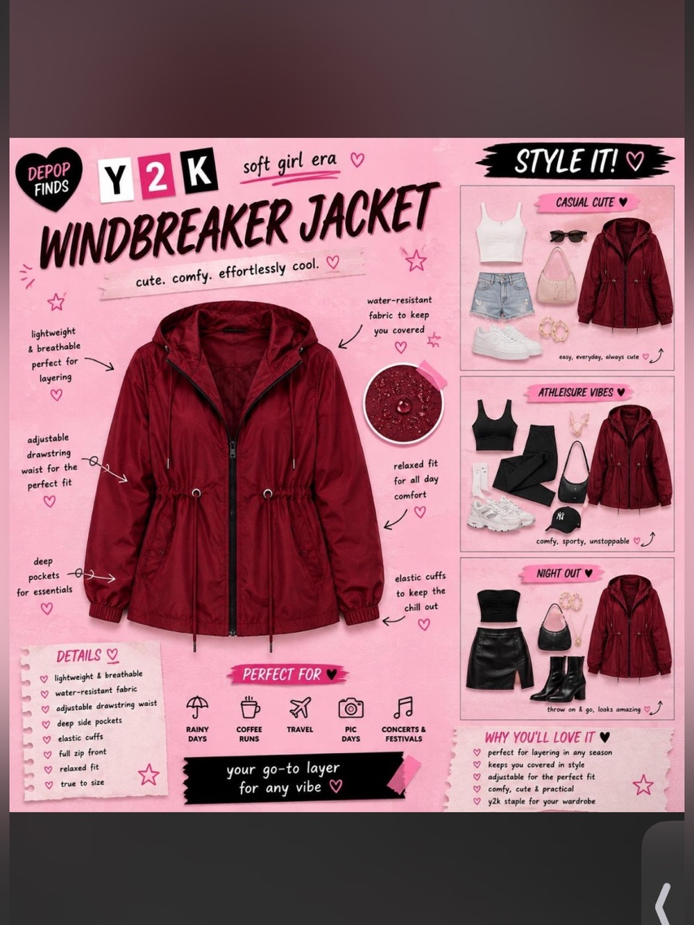 Red Rain Jacket 4XL Plus Size. ♥️